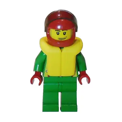  Octan - Green Jacket with Pockets, Smirk and Stubble Beard, Life Jacket