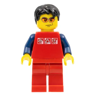  Red Shirt with 3 Silver Logos, Dark Blue Arms, Red Legs