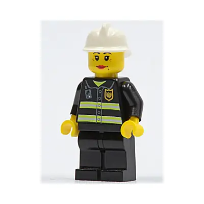  Fire - Reflective Stripes, Black Legs, White Fire Helmet, Female