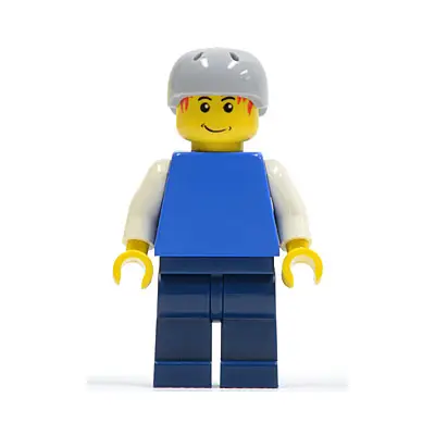  Plain Blue Torso with White Arms, Dark Blue Legs, Helmet