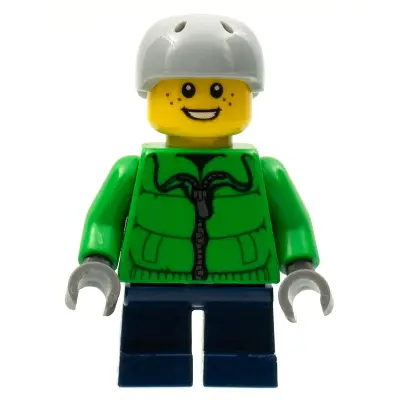  Winter Jacket Zipper, Dark Blue Short Legs, Light Bluish Gray Sports Helmet