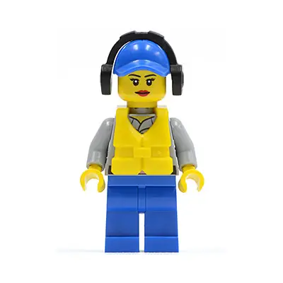  Coast Guard City - Crew Member Female, Blue Cap with Hole, Headphones