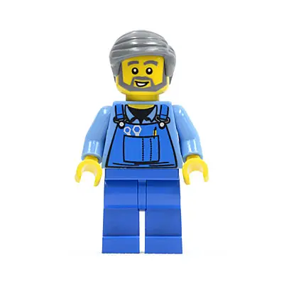  Overalls with Tools in Pocket, Dark Bluish Gray Smooth Hair