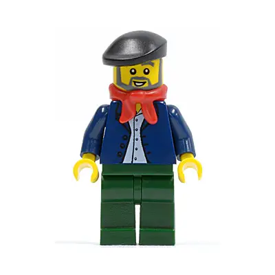  Dark Blue Jacket, Light Blue Shirt, Dark Green Legs, Red Bandana, Black Beret