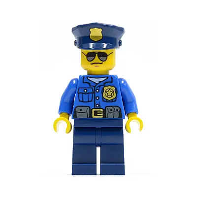  Police - City Officer, Gold Badge, Police Hat, Sunglasses