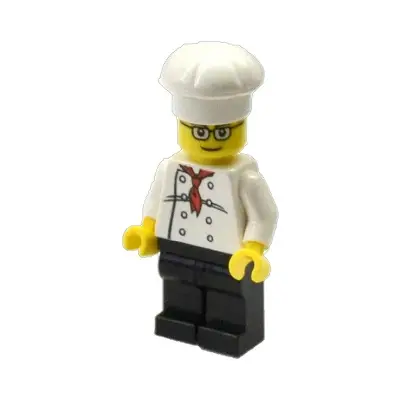  Chef - White Torso with 8 Buttons, Black Legs, Glasses