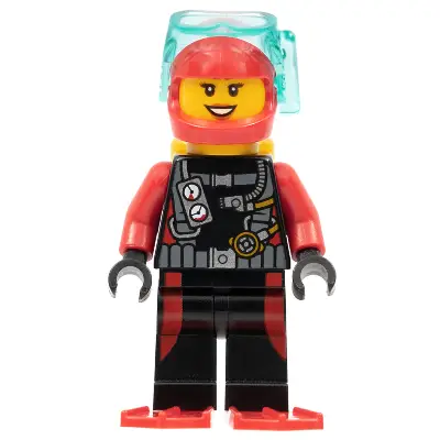  Scuba Diver, Female, Flippers, Yellow Air Tanks