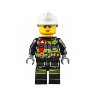  Fire - Reflective Stripes with Utility Belt and Flashlight, White Fire Helmet, Nougat Lips