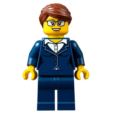  Businesswoman - Dark Blue Pants Suit, Glasses