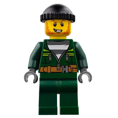  Police - City Bandit Male with Dark Green Zip Jacket, Dark Green Legs, Black Knit Cap