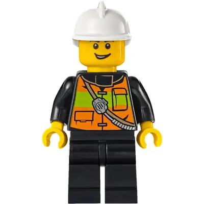  Fire - Reflective Stripe Vest with Pockets and Shoulder Strap, White Fire Helmet