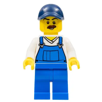  Beach Janitor - Blue Overalls and Dark Blue Cap