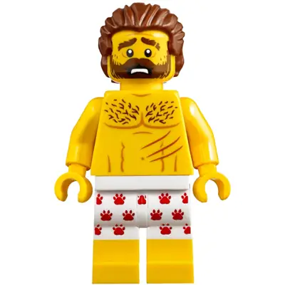  Mountain Police - Crook Male Bare Chest, White Underwear with Red Pawprints Pattern