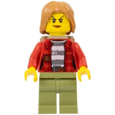  Mountain Police - Crook Female Jacket over 87 Prison Stripes, Backpack