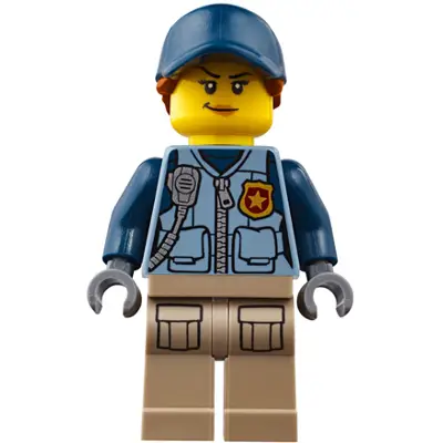  Mountain Police - Officer Female, Dark Blue Hat with Dark Orange Hair