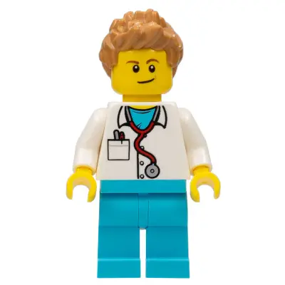  Doctor - Stethoscope, Medium Azure Legs, Medium Nougat Spiked Hair