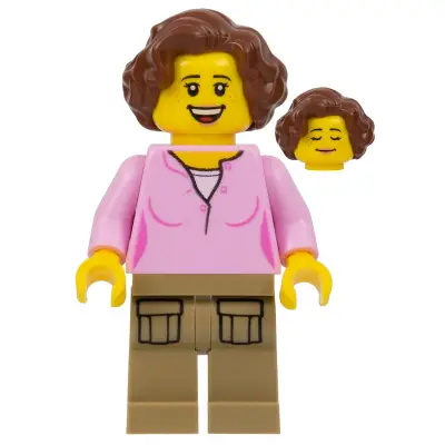  Hiker, Female Parent, Pink Shirt, Dark Tan Legs