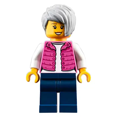  Camper, Female, Dark Pink Jacket, Dark Blue Legs, Light Bluish Gray Female Hair Short Tousled