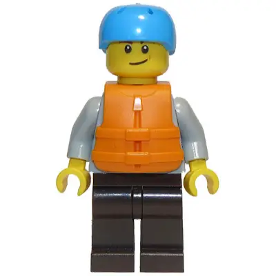  Rafter, Adult Son, Dark Azure Sports Helmet, Orange 2 Strap Life Jacket