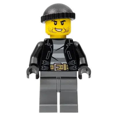  Police - City Bandit Crook, Black Knit Cap, Black Stubble