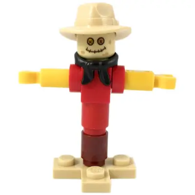  Scarecrow - Tan Fedora, Black Bandana, Red Shirt