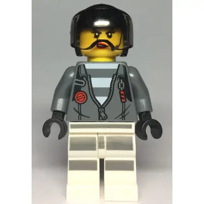  Sky Police - Jail Prisoner Jacket over Prison Stripes, Female, Black Helmet