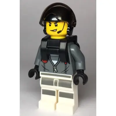  Sky Police - Jail Prisoner Jacket over Prison Stripes, Neck Bracket (for Parachute)