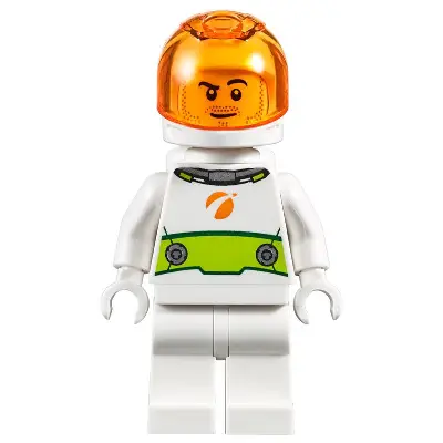  Astronaut - Male, White Spacesuit with Lime Belt, Trans-Orange Visor, Stubble and Smirk