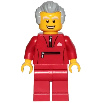  Grandfather - Red Tracksuit, Light Bluish Gray Hair