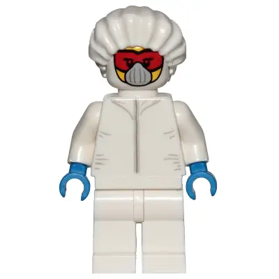  Drone Engineer - White Safety Jumpsuit, Red Goggles and White Mask