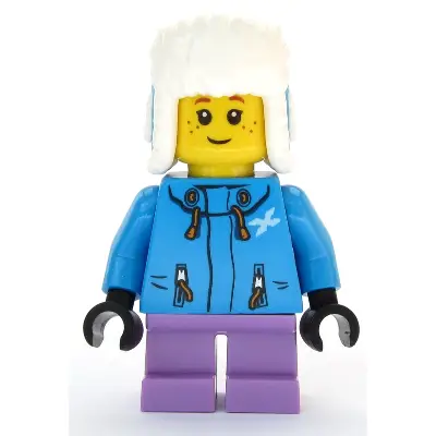  Girl - Dark Azure Jacket, Medium Lavender Short Legs, Ushanka Hat