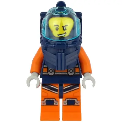  Deep Sea Diver - Male, Dark Blue Helmet, Lopsided Grin