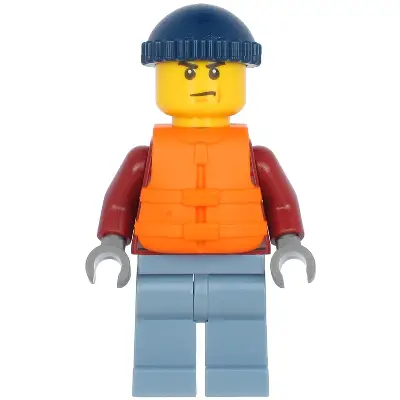  Explorer - Male, Dark Red Hooded Sweatshirt, Sand Blue Legs, Dark Blue Knit Cap