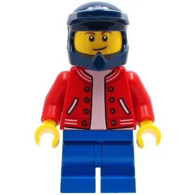  BMX Rider - Male, Red Jacket, Blue Medium Legs, Dark Blue Dirt Bike Helmet