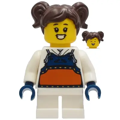  Madison (Maddy) - White Robe with Dark Blue and Dark Orange Bogu Armor