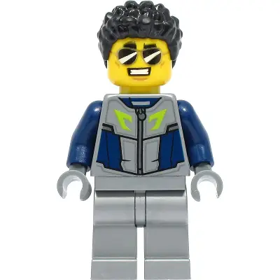  Duke DeTain - Stuntz Driver, Dark Blue and Flat Silver Racing  Suit