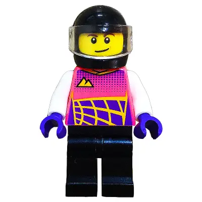  Go-Kart Racer, Coral Racing Suit, Black Helmet and Legs