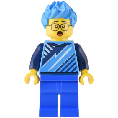  Gaming Tournament Participant - Male, Dark Azure T-Shirt with Sword, Blue Legs, Dark Azure Hair