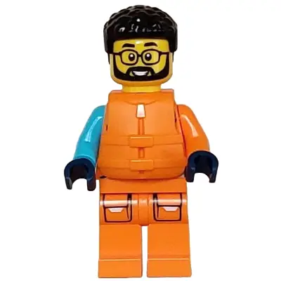 Arctic Explorer - Male, Shoulder Bag, Glasses, Black Hair, Orange Life Jacket