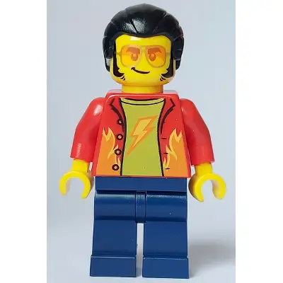  Noodle Vendor - Male, Red Shirt, Dark Blue Legs, Black Hair, Sunglasses