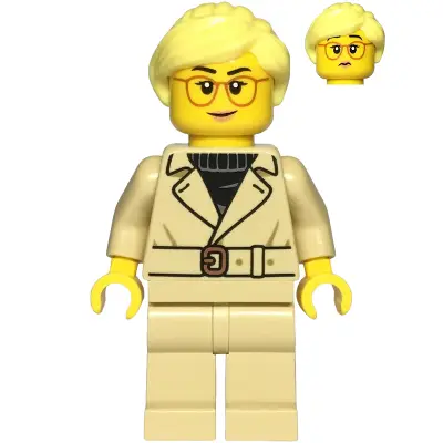  Sports Car Driver - Female, Tan Jacket and Legs, Bright Light Yellow Ponytail, Glasses