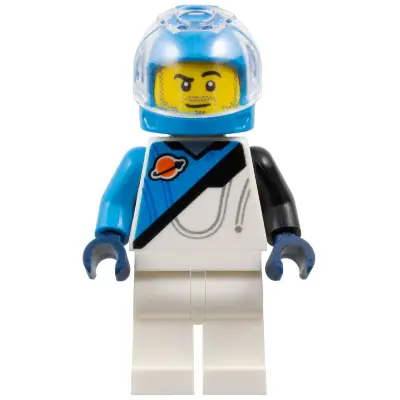  Space Explorer - Male, Dark Azure and White Spacesuit, Helmet, Trans-Clear Visor, Stubble