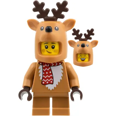  Child - Girl, Reindeer Costume, Red Scarf