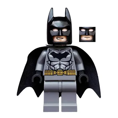  Batman - Dark Bluish Gray Suit, Gold Belt, Black Hands, Starched Cape