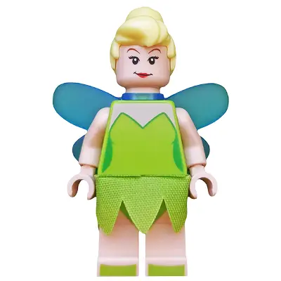  Tinker Bell - Minifigure, Trans-Medium Blue Fairy Wings, Lime Cloth Skirt