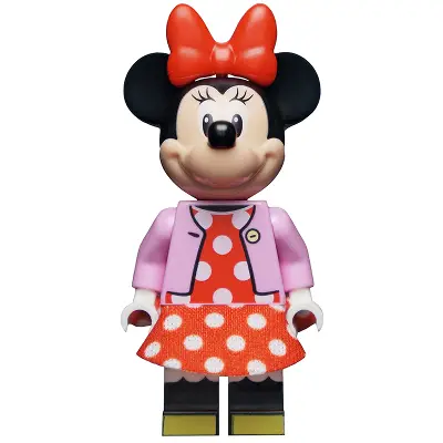  Minnie Mouse - Bright Pink Jacket, Red Polka Dot Dress, Red Bow