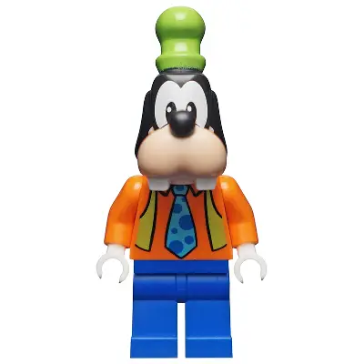  Goofy - Orange Shirt, Lime Vest, Tie with Blue Polka Dots