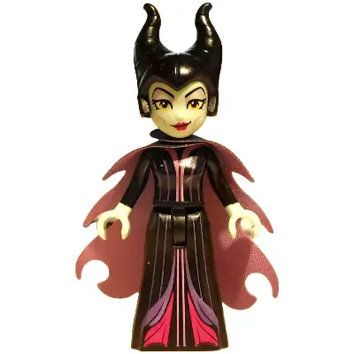  Maleficent - Mini Doll, Lavender Eye Shadow, Magenta Lips, Medium Lavender Cape