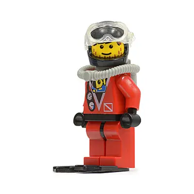  Divers - Red Diver 2, Red Legs with Black Hips, Black Helmet, Brown Bangs, Stubble