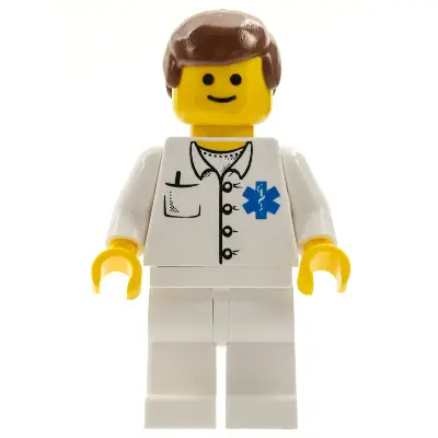  Doctor - EMT Star of Life Button Shirt, White Legs, Reddish Brown Male Hair